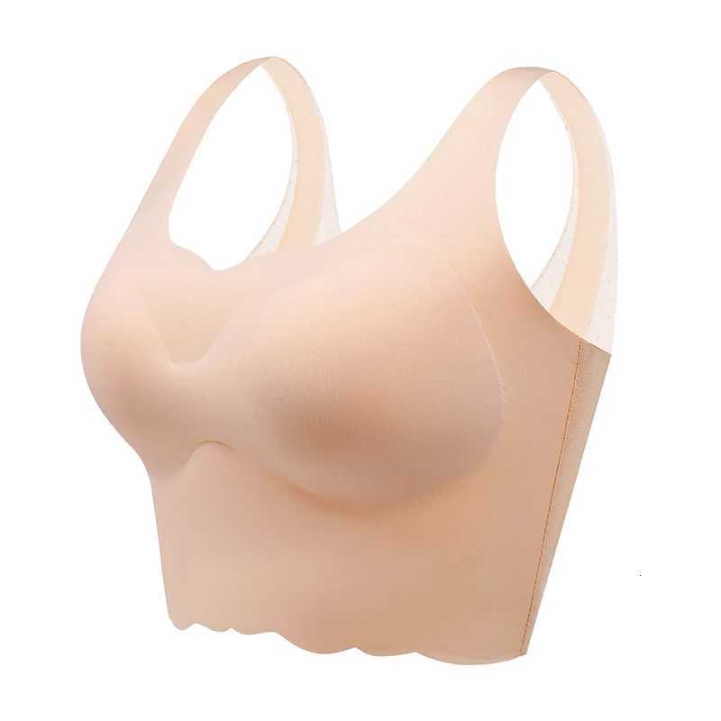 Ultra-thin Bra Seamless Beauty Back Ice Silk Lingerie Ladies Big Breasts Show Small Summer Plus Size No Steel Ring Underwear 6XL Z250730