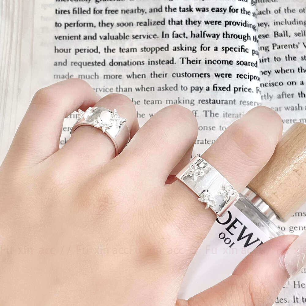 Butterfly Knot Open Ring Set Minimalist Style Couple Fashionable Personality Simple Rings for Women 7d1