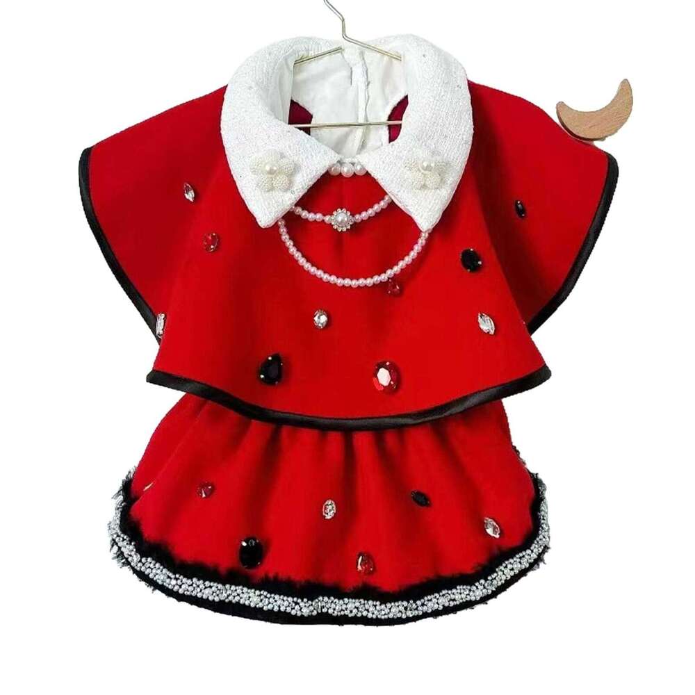 Cape Dress Pet Cloak Red New Year Teddy Small Dog