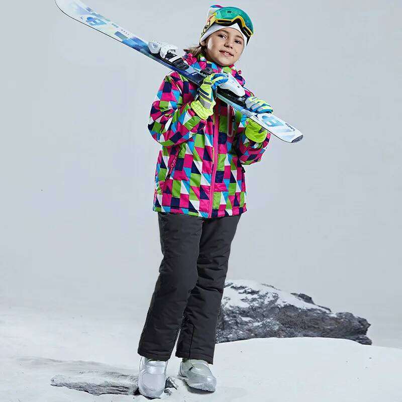 -30 Degree Children Clothing Set Boys Girl Kids Snowboard Ski Suit Waterproof Outdoor Sports Jacket Pants Clothes Snowsuit Teen