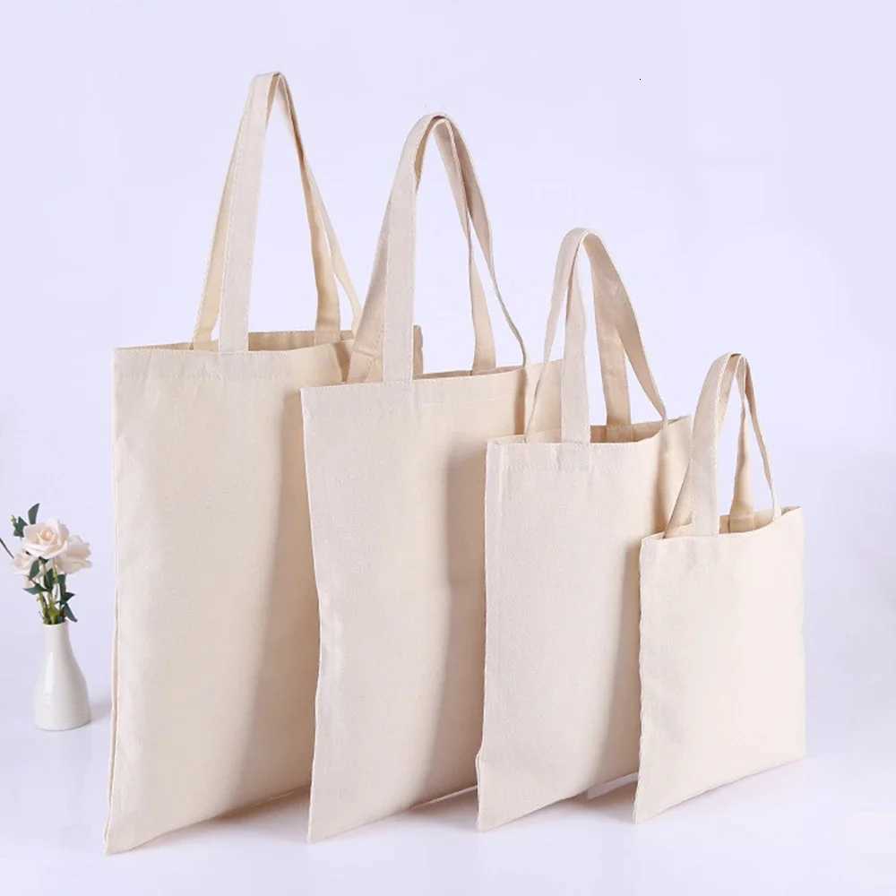 5 pcs Canvas Shopping Bag Foldable Tote Shoulder Travel Beach Casual Bag Eco-friendly G250729