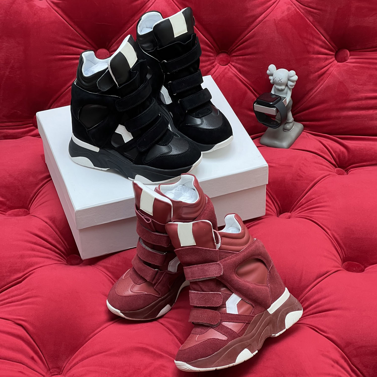 Designer Shoes High Quality isabelle marants shoes wedge sneakers Hot Sale Ankle Boots Black Genuine Leather Chamois Suede Fashion Show New Women's Casual Shoes