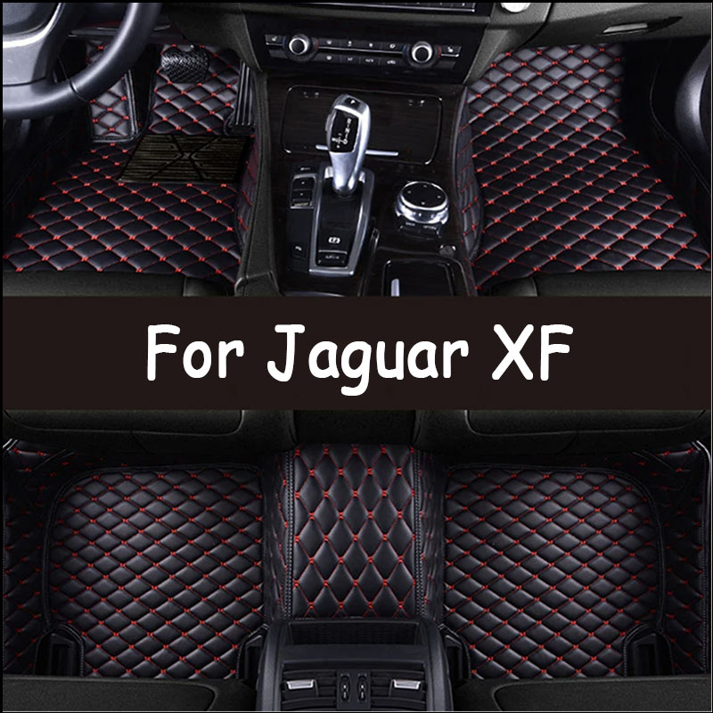 Custom Automotive Car Floor Mats For Jaguar XF 2016 2017 2018 2019 Auto Luxury Leather Men Women Car Mats Full Coverage