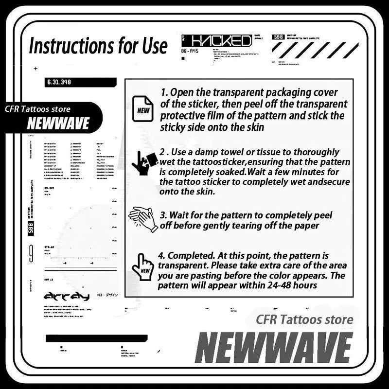 Temporary Tattoos American Gothic Dark Bramble Cross Belly Herbal Juice Tattoo Stickers Waterproof Fake Tattoo Party Gifts Z250731