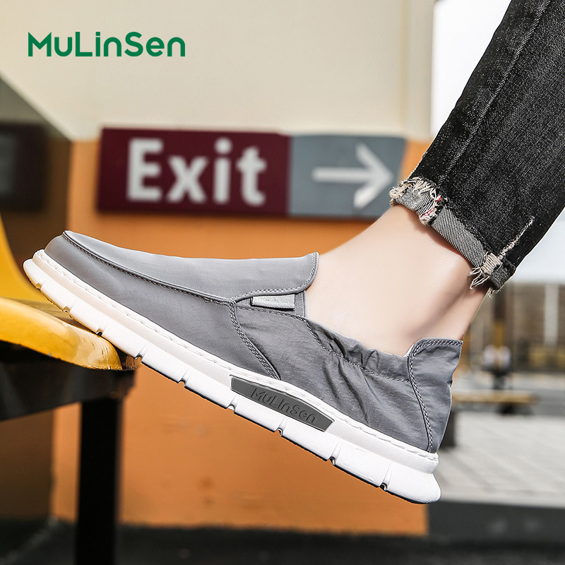 Mulinsen Old Beijing cloth shoes men's casual shoes spring and summer breathable thin ice silk soft sole driving slip-on shoes men