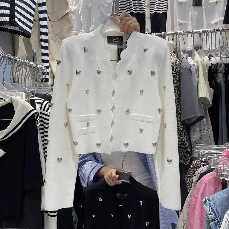 Womens Chic Button Long Sleeve Knitted Cardigan Short Sweater Jacket y Fashion Street Casual Tops Ladies Autumn 250730