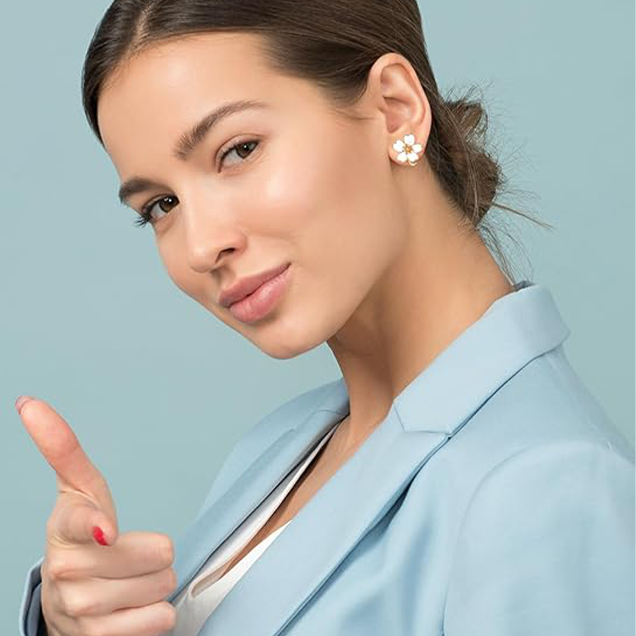 10Pairs Clip on Stud Earrings Non Pierced Teardrop Round Square CZ Pearl Twist Knot Flower Heart Star Rainbow Cat Opal Clip on Earrings for Women Gold