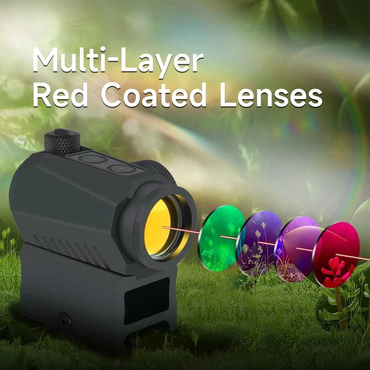 Tactical R5 1x20mm Red Dot Sight 2 MOA Compact Hunting Rifle Optic Shooting Shockproof Waterproof for 20MM Rail 1 1 R250730