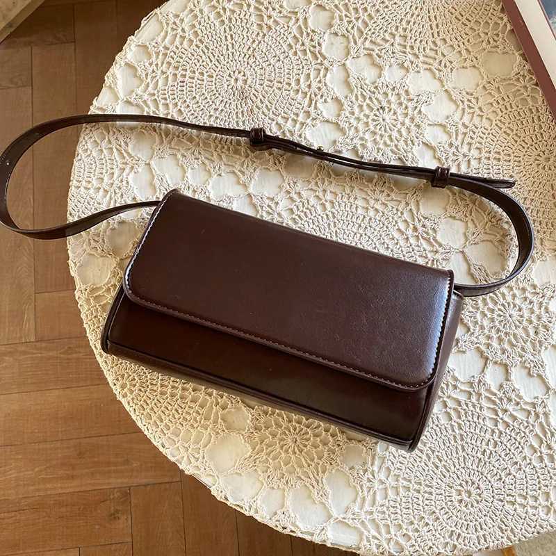 Simple Solid Color Square Womens Shoulder Bag Sweet Fashion Ladies Underarm Bags Casual Pu Leather Female Change Purse Y250730
