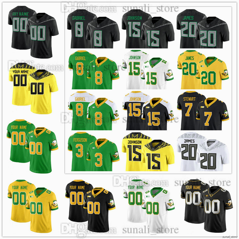Men Oregon College Ducks Football Jersey 28 Bryce Boettcher 16 Austin Novosad 5 Dante Moore 20 Makhi Hughes 6 Noah Whittington 1 Dakorien Moore 3 Kyler Kasper Stitched
