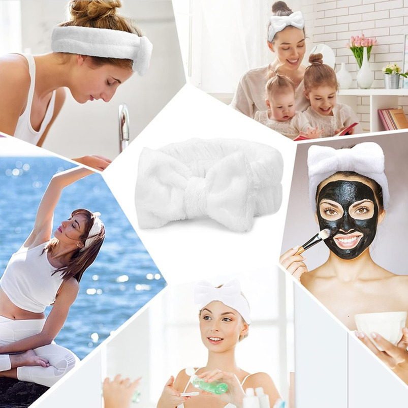 LADES Soft Skincare Adjustable, Comfortable & Stretchy Fabric, Cute Patterns Makeup, Facial Non-Slip, Headband for Hair Control