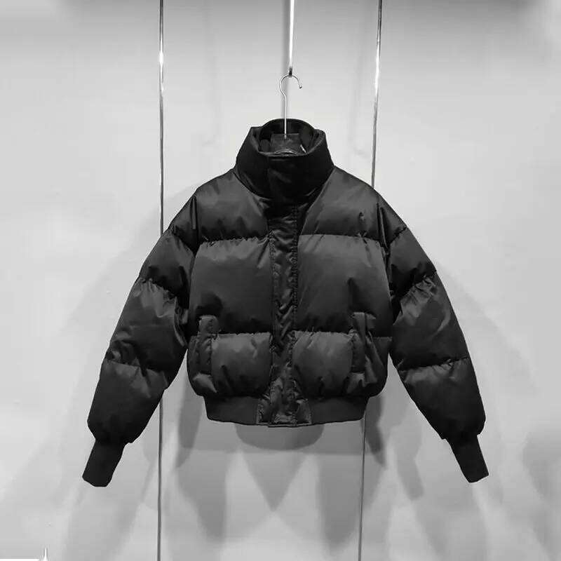 Men's Standing Collar Padded New High-end Short Two-piece Jacket Loose and Winter Design Warm Thick Bread Parkas