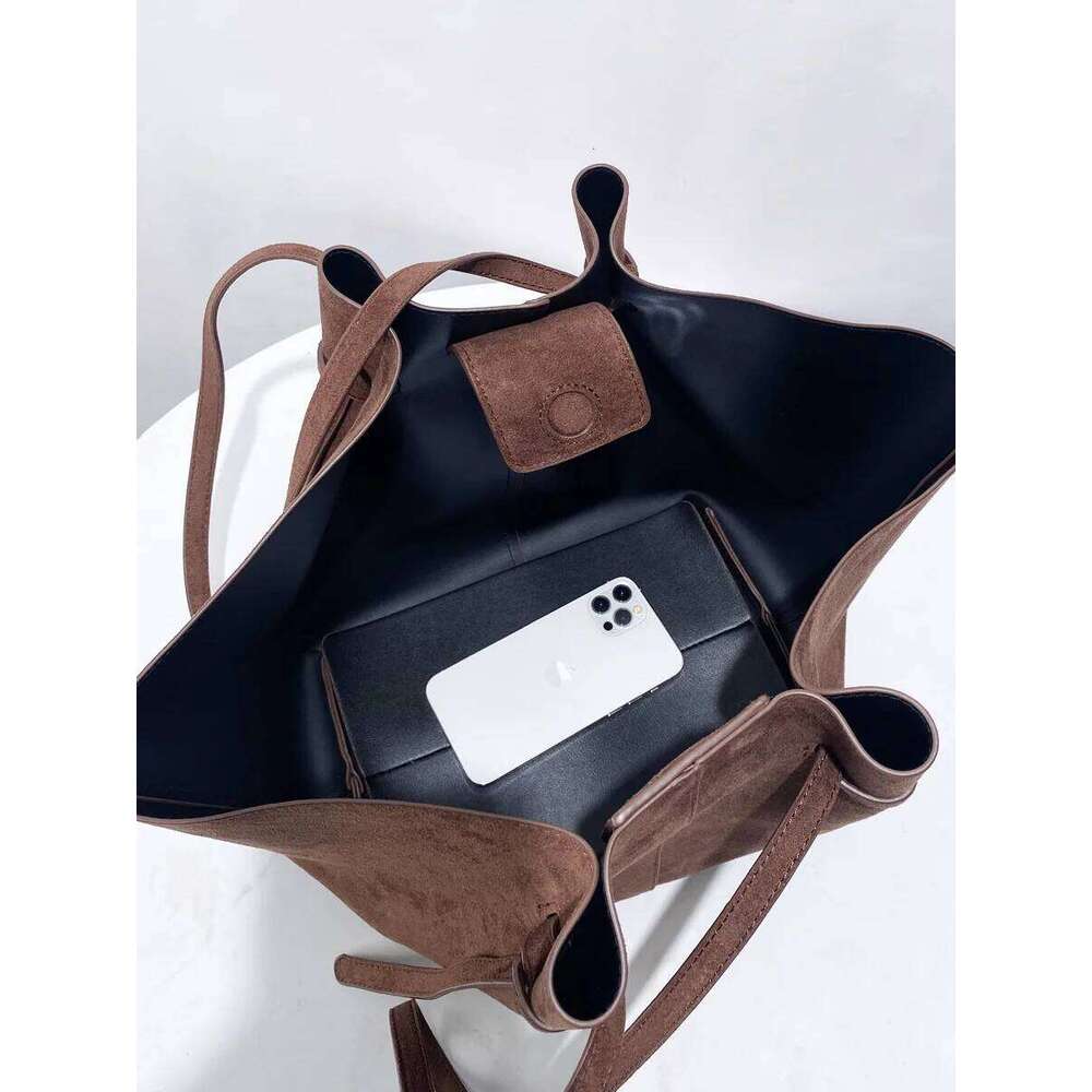 Faux Suede Tote Bags For Women Designer Handbags Purses 2025 New In Vintage Large Capacity Shoulder Custom Name Initials