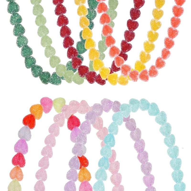 J60E Artistic Candy Color Resin Love Necklace Jewelry Trendy Collarbone Jewelry Gift For Girl Fashion Accessories 250729