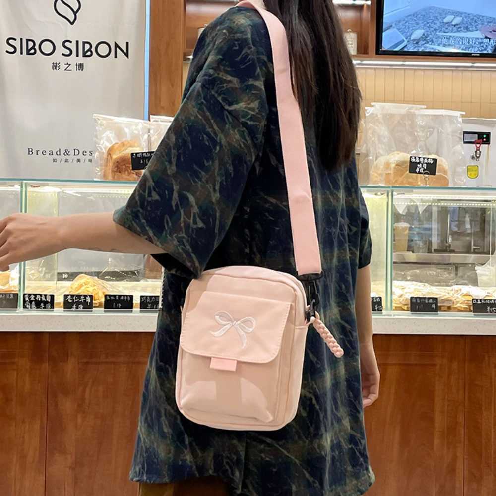 2025 Women Bow Fashion Shoulder Bag Adjustable Strap Trendy Crossbody Bag Solid Color Daily Messenger Bag Purses and Handbags G250729