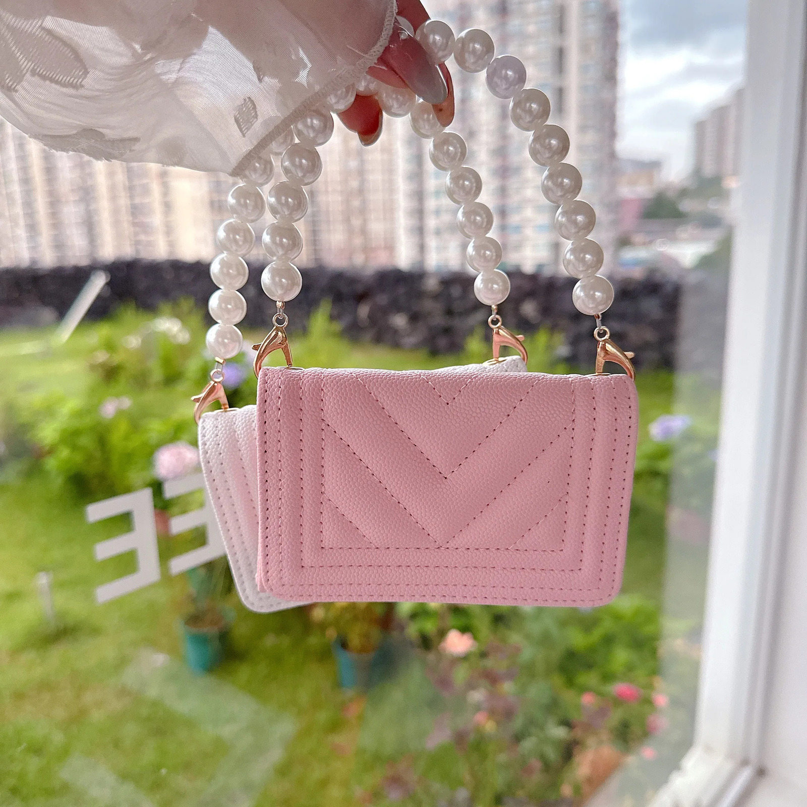 Pebbled V Quilt Card Case Small Wallet ClipPU Mini Handbag Square Luxury Bag WomeMini Credit Purse Holders 250731