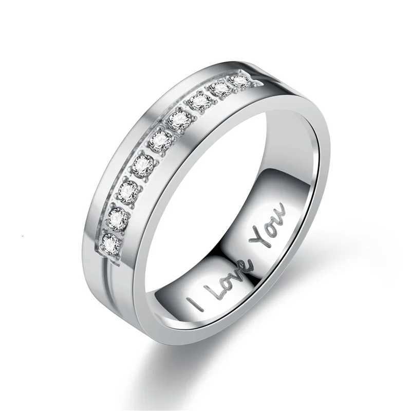 Fashion Stainless Steel Couple Engagement Rings For Women Men Crystal I LOVE YOU Ring 2021 Wedding Jewelry Gift y250730