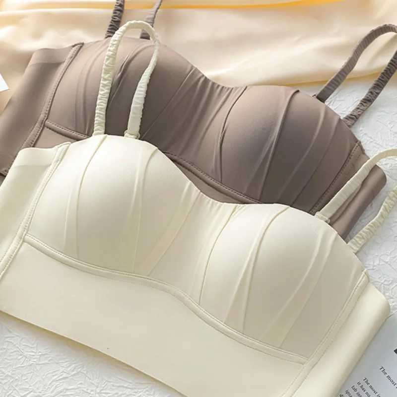 New Nylon French Pleated Bra New Detachable Ringless Thin Bra Without Underwire Seamless Underwear for Women Bras for Women Z250730