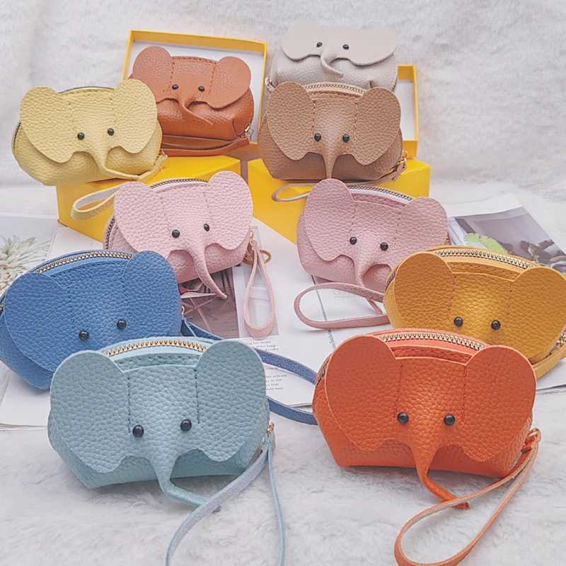 1pcs PU Leather Elephant Money Bag Women Coin Purse With Key Ring Multifunctional Zipper Storage Bags Key Case Y250731