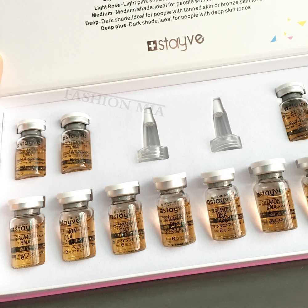 Stayve 8ml Salmon DNA Gold Ampoule Serum Kit Natural Brightening Whitening Moisturizing Rejuvenation Face Care SkinXJ250731