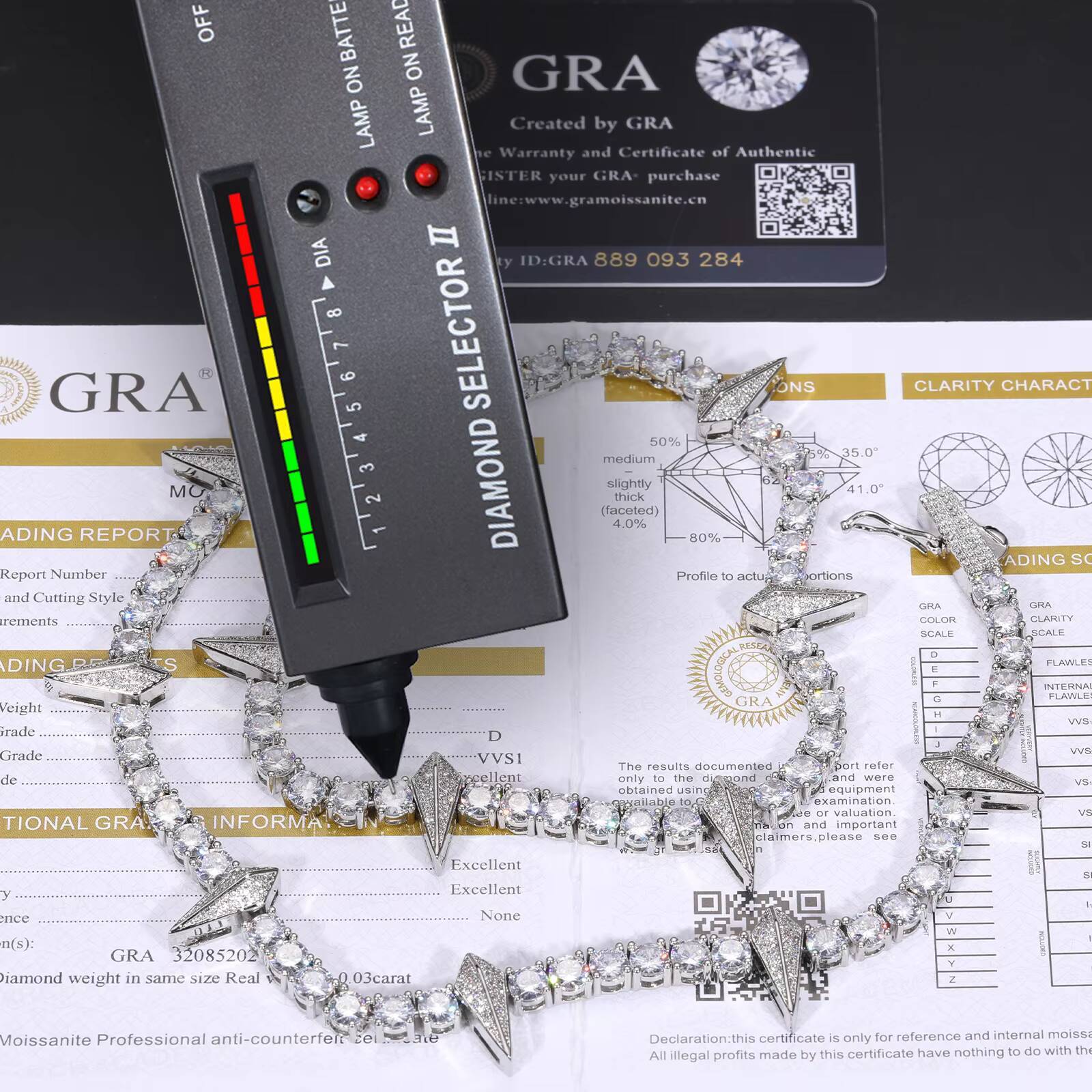 Fine Jewelry Bling 5mm White Gold Plated 925 Sterling Silver VVS Moissanite Diamond Iced Out WAKANDA Tennis Chain Necklace