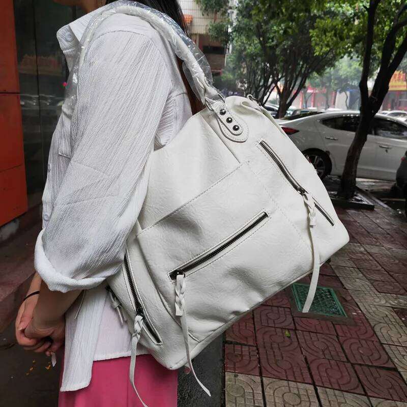 Vintage Design PU Leather Boston Handbag For Women Casual Large Capacity Shoulder Crossbody Bags Fashion Shopper Totes