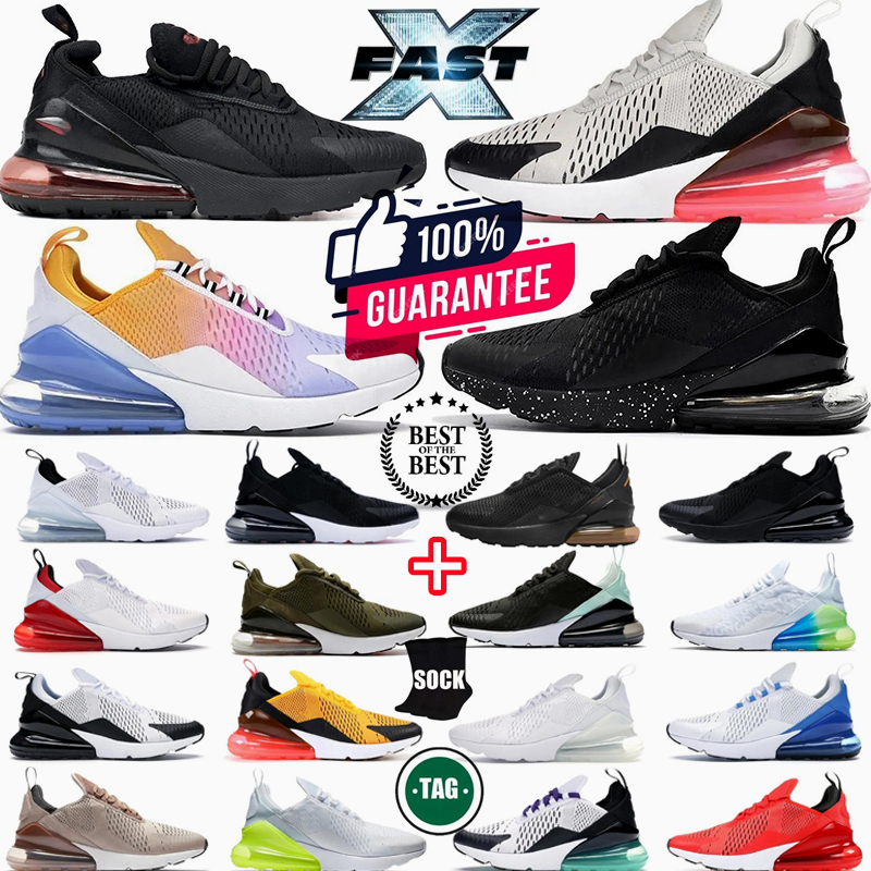 free shipping Designer 270 running shoes men women casual sneakers 270s react white triple X university gold anthracite breathable trainers mens Outdoor sports