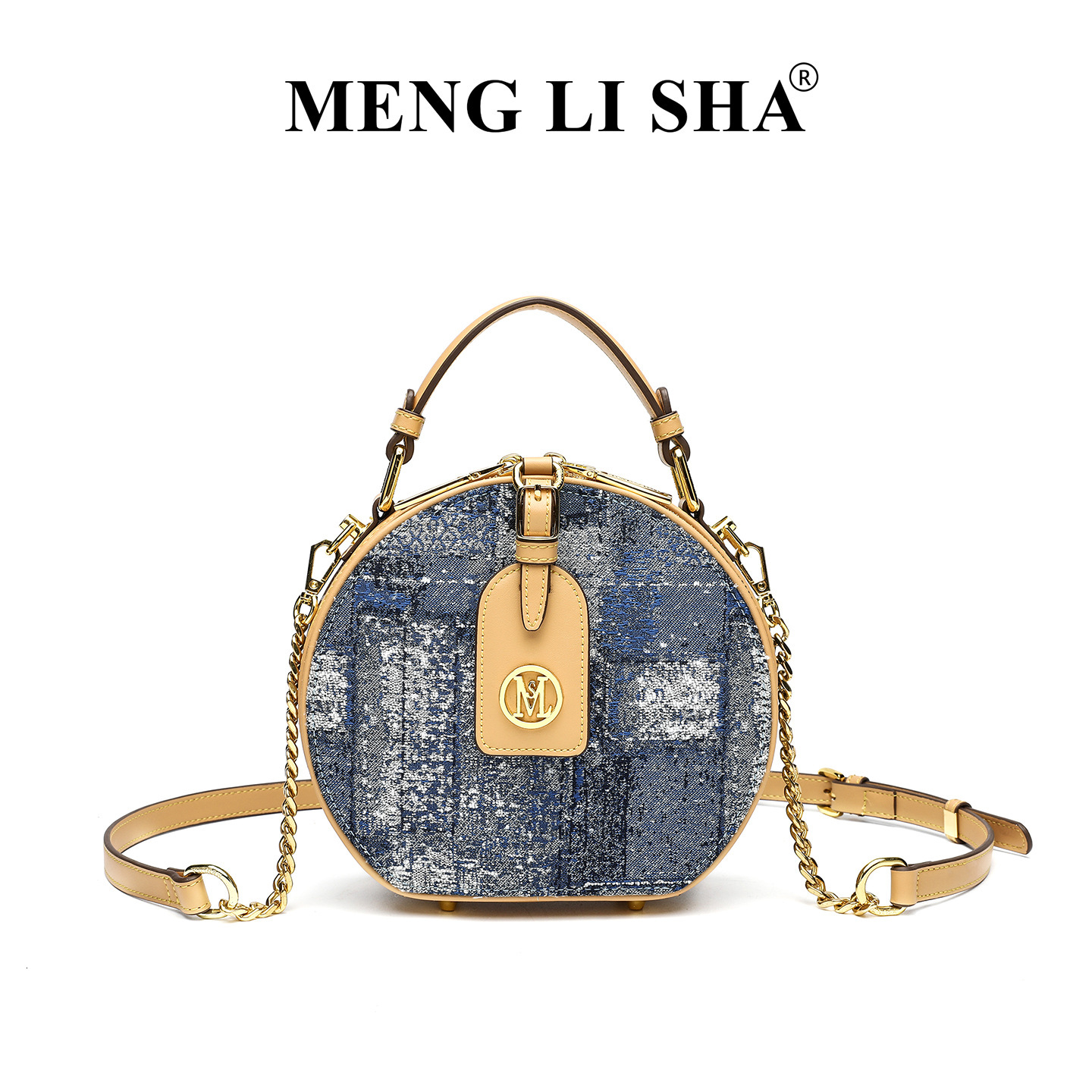 2025 New French Style Single Shoulder Crossbody for Women Trendy Fashion Simple High-end Handheld Round Cake Small Bag ddmymoon