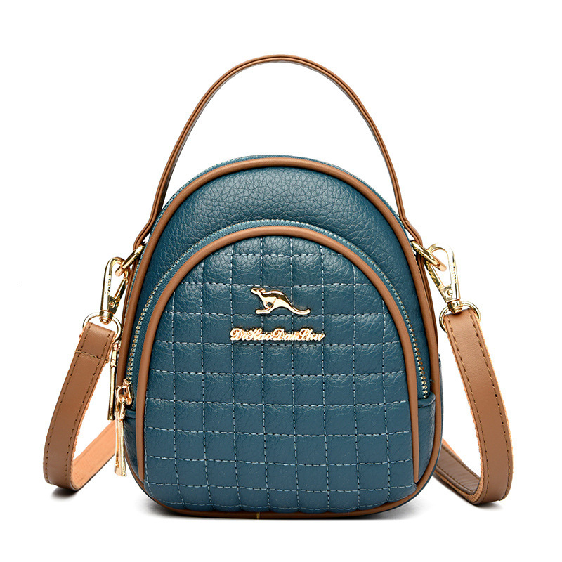 2025 Summer New Women's Shoulder Bag Summer Soft Leather Crossbody Bag Lychee Patterned Diamond Grid Niche Design Small Round Bag New Designer Lu