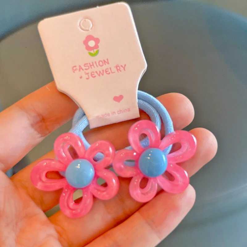 2PCS Transparent Irregular Hollow Flowers Princess Hair Accessories Girls Elastic Hair Bands Children Headwear Baby Hair Ties R250730