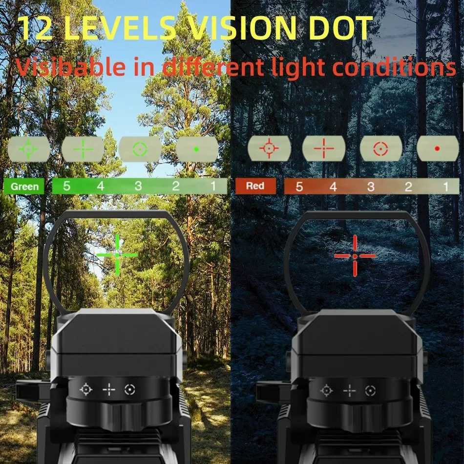 1X40 Red Dot Sight Hunting Scope Red/Green Reflex Holographic Dot Sight 4 Reticle Rifle Scope 11mm/20mm R250730