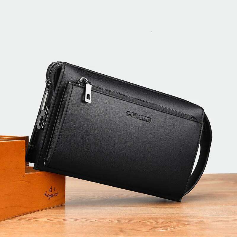 Luxury Designer High Quality Solid Color Leather Password Lock Design Men S Business Handbags Wallet Card Designer Bag Clutches