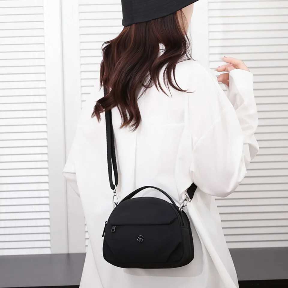 Solid Color Nylon Shoulder Crossbody Bags for Women Mother Handbag Waterproof Small Tote Bags for Outdoor Travel Daily Use G250729