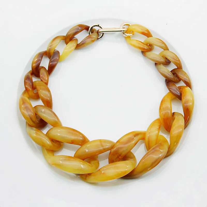 FishSheep Statement Acrylic Chunky Chain Long Necklace Vintage Resin Big Choker Pendant Necklaces For Women Fashion Jewelry 250729