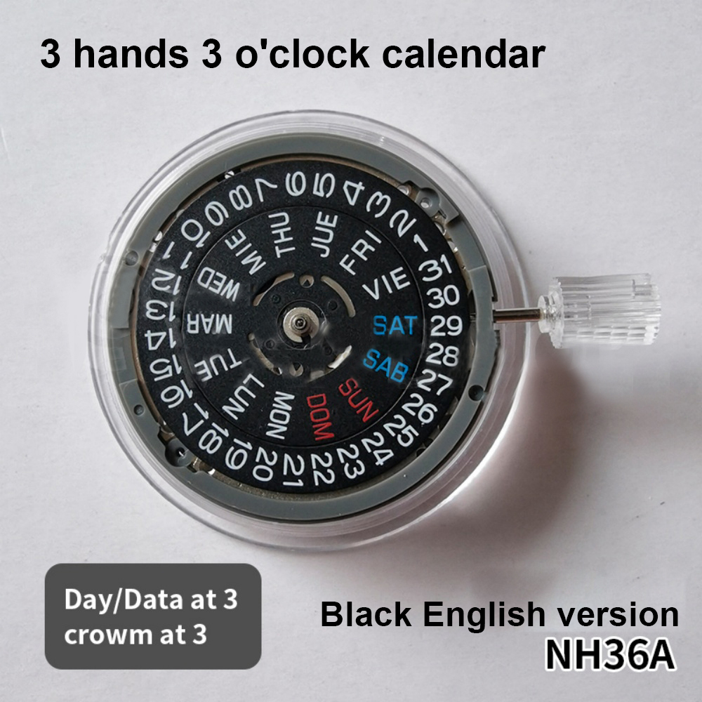 Premium Automatic Movement NH36/NH36A Self-winding Mechanical Quick Date/Day Setting 24 Jewels Japan Watch Replacements 3H/3.8H