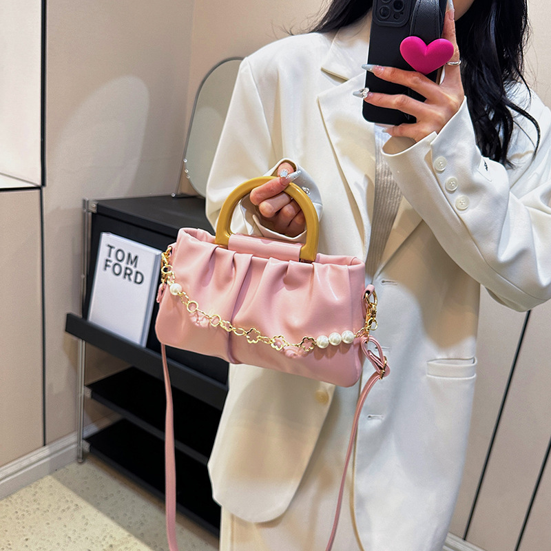 Pleated Niche Design High-End Handbag for Women 2023 New Versatile Crossbody Chain Underarm Shoulder Bag ddmymoon