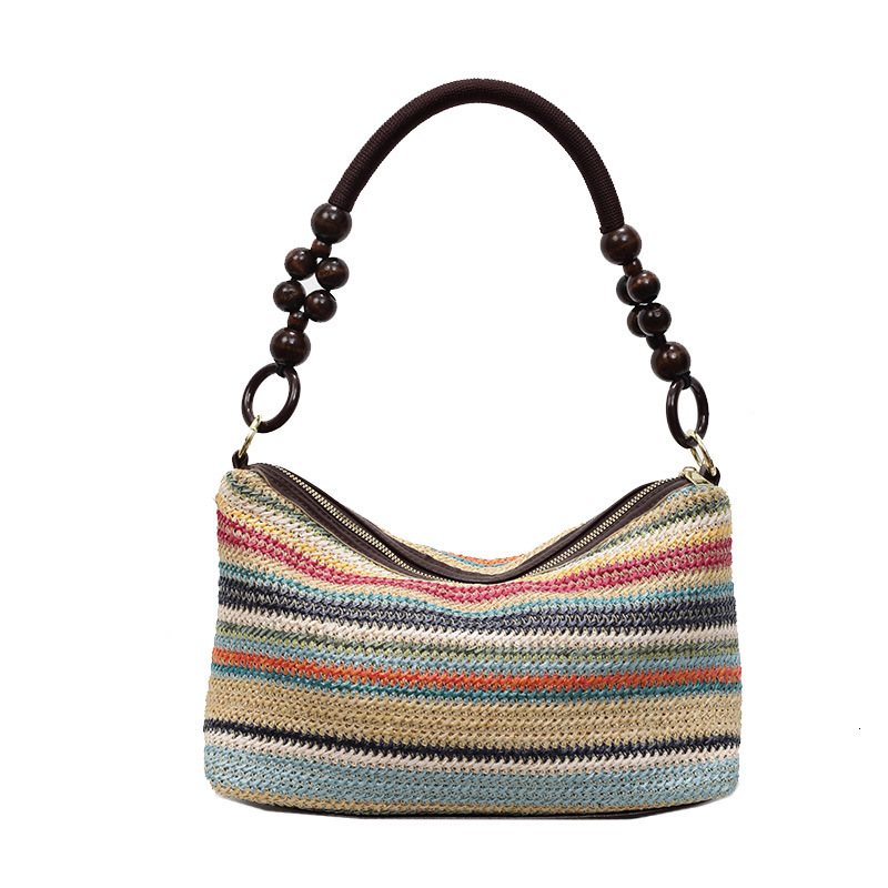 Retro ethnic style handbag, simple bead shoulder bag, multifunctional dumpling bag, designer bag, women's crossbody bag