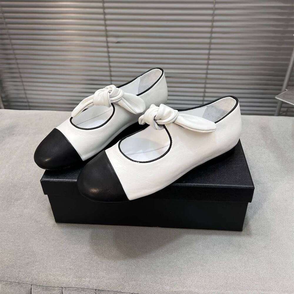 New Women Size35-41 Genuine Leather Slippers Low Heels Butterfly Knot Mules Round Toes Designer Shoes Zapatillas De Mujer 74f