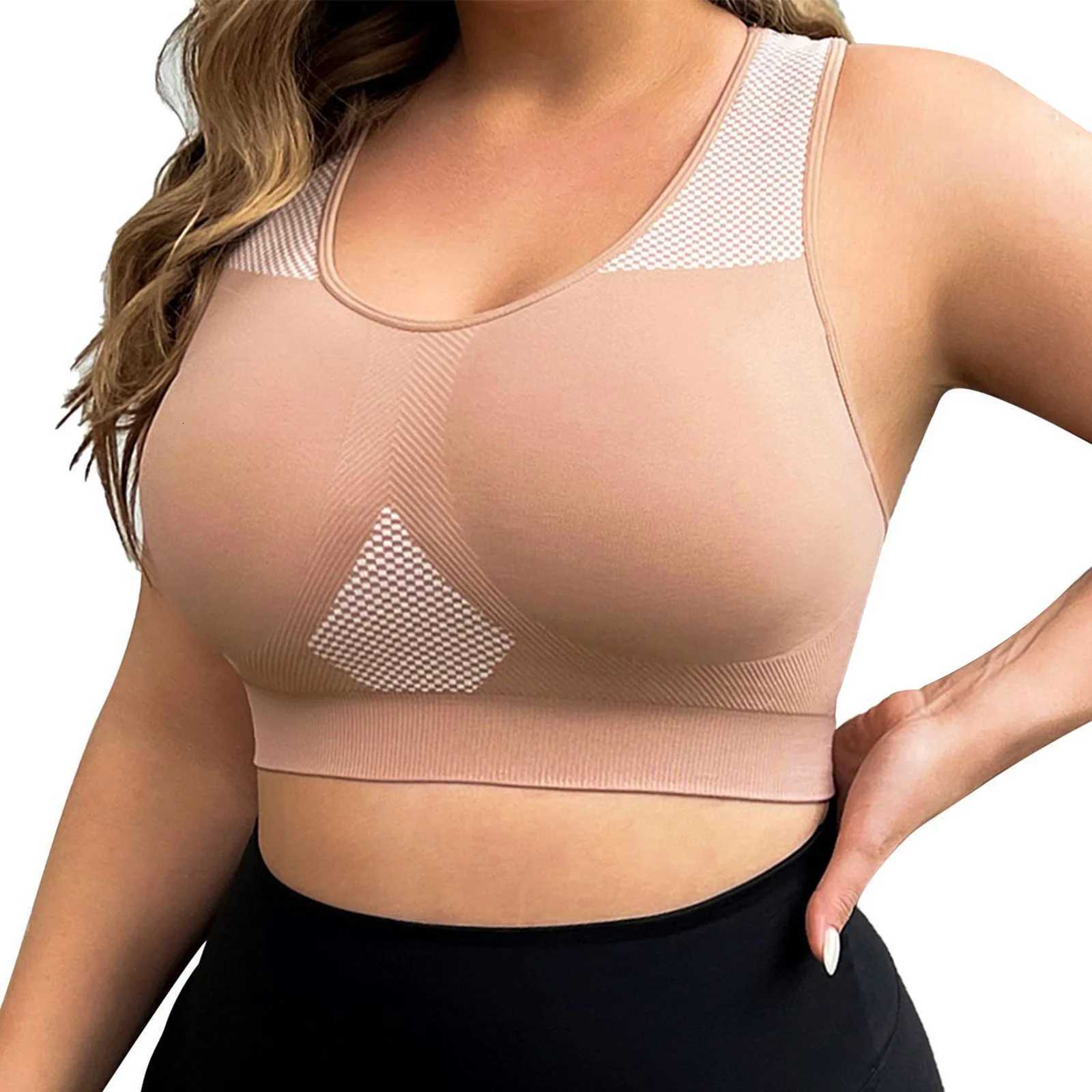 3XL Plus Size Sports Bra Women Seamless Sexy Push Up Fitness VEST Contrast Color U-NeCK Workout RacerbaCK Tank Tops Z250730