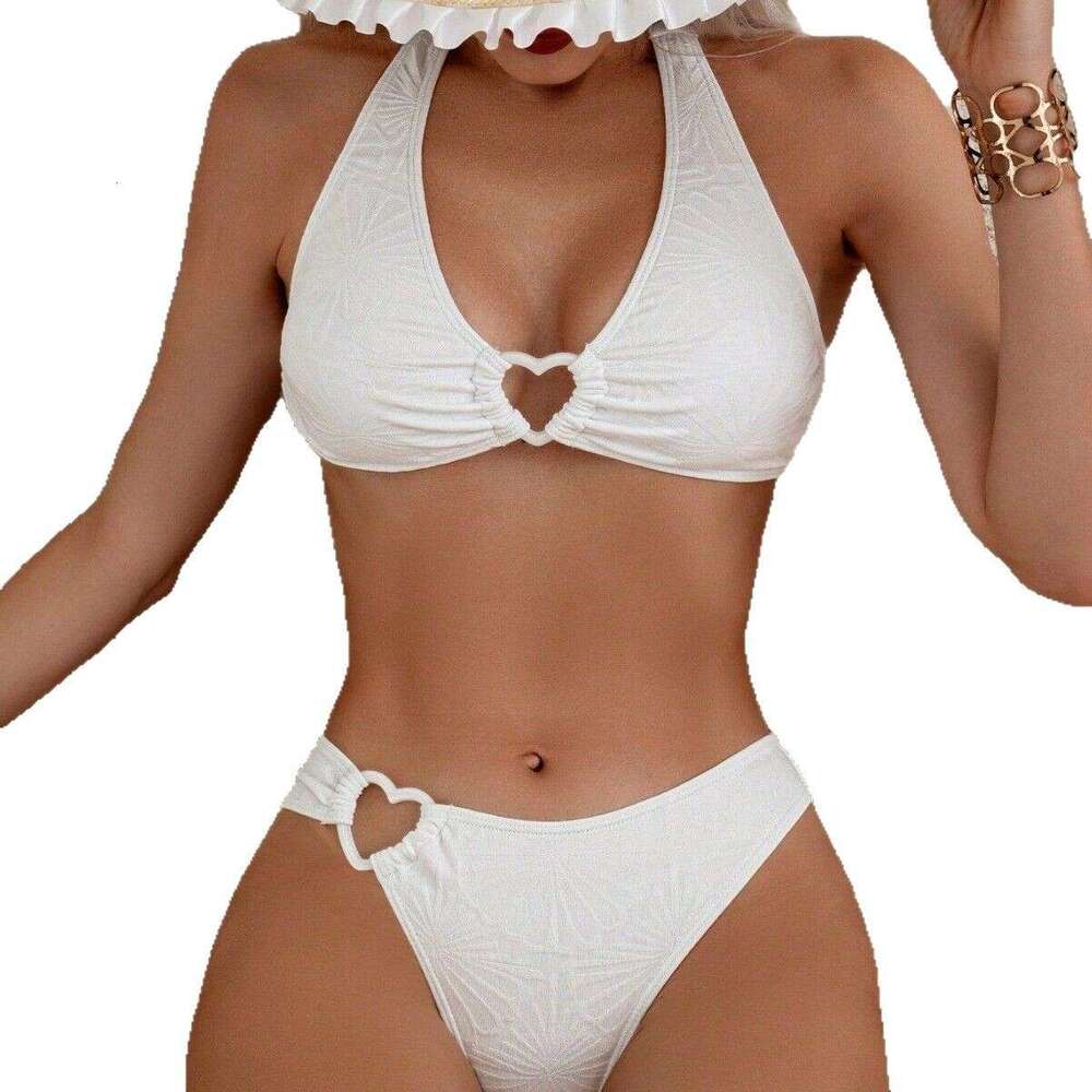 2025 New Solid Color Two-Piece Swimsuit Sexy Triangle Bikini Hot Spring Swimwear
