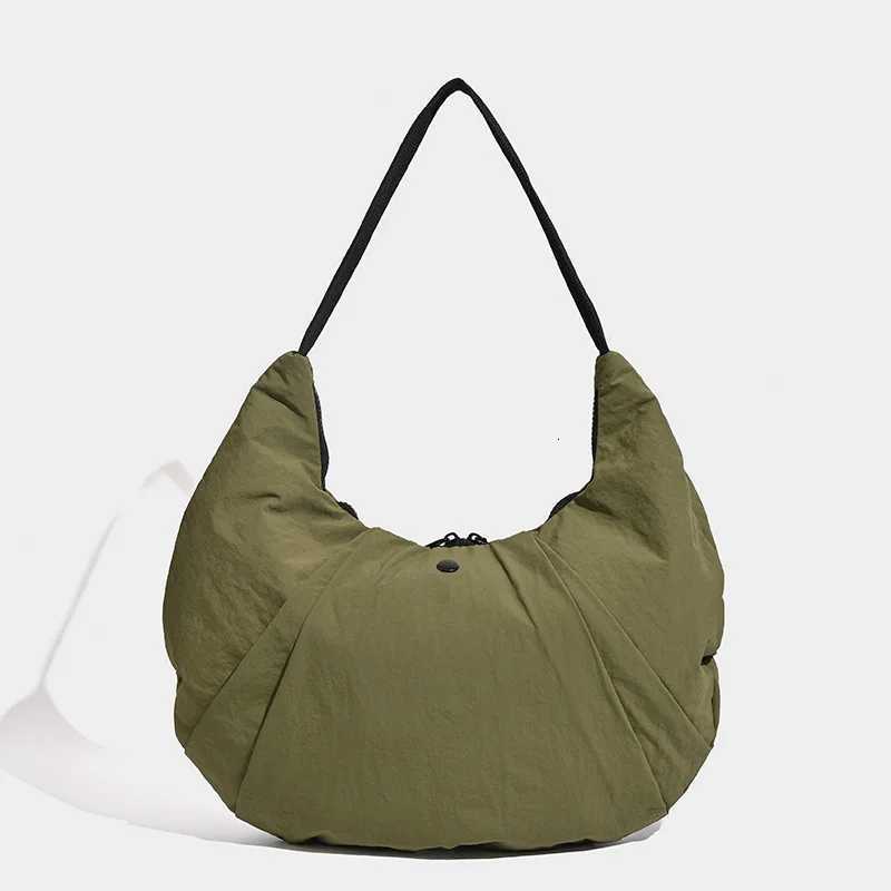 Fashion Half Moon Women Shoulder Bag Cotton Padded Handbag Soft Light Cloud Bags for Woman Designer Croissant Bag Tote Clutch Y250730