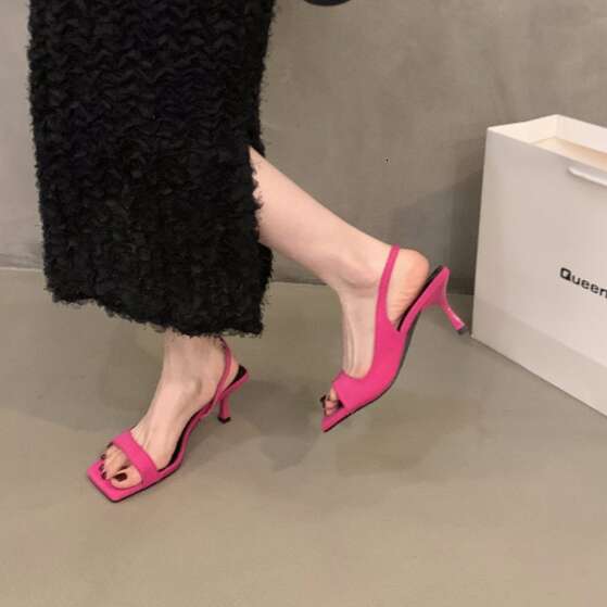 Niche High Heel Black French Open Toe Sandals Fairy 2025 New Summer designer shoes Elegant Dress Roman Shoes