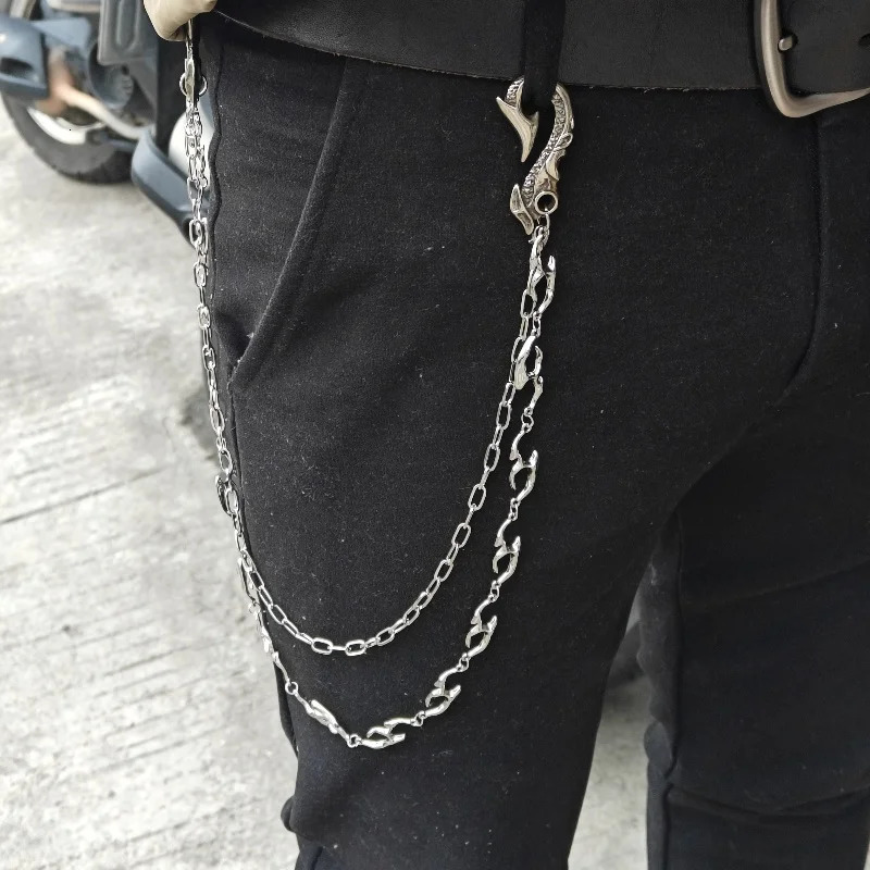 Original Model Flame Copper Pants Chain Minimalism Fashionable Men And Women Accessories Retro Key Chain Gift Giving 250730