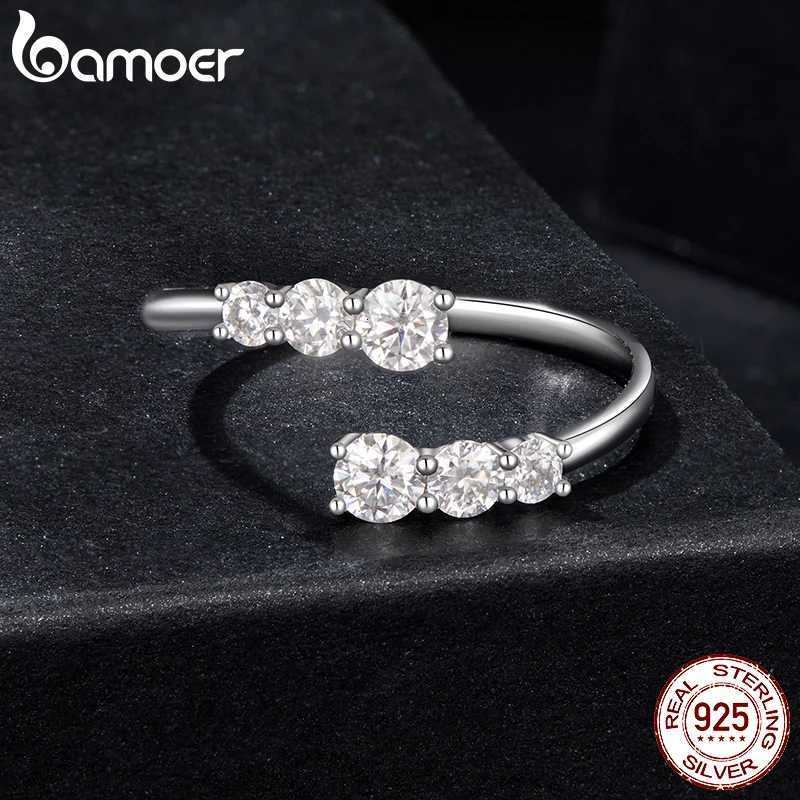100% Authentic Moissanite White Gold Plated Adjustable Ring 925 Sterling Silver Exquisite Open Ring for Women Engagement Jewelry Gift y250730