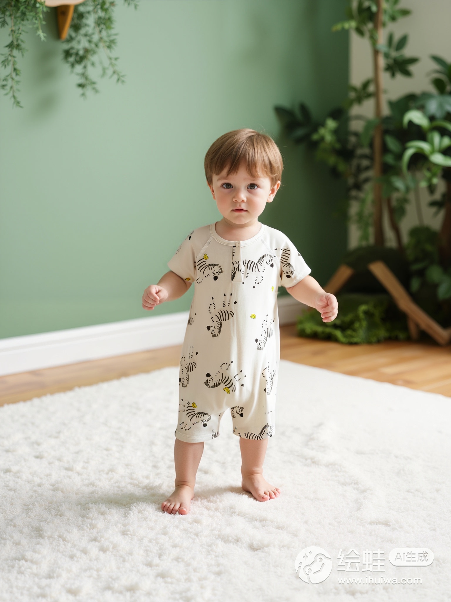 Summer Baby Homewear: Breathable Thin Fabric Newborn Jumpsuits with Shortsleeves