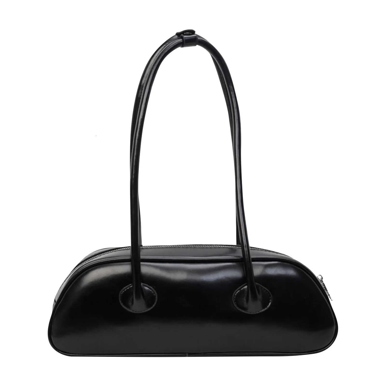 2025 New Leather Womens Light Baguette Shoulder Bag Simple Versatile Commuter Shopping Underarm Bag Y250730