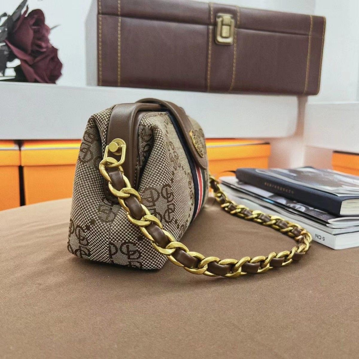 Designer bag new handbag Printed pattern color retro style dumpling bag shoulder bag clip bag crossbody bag
