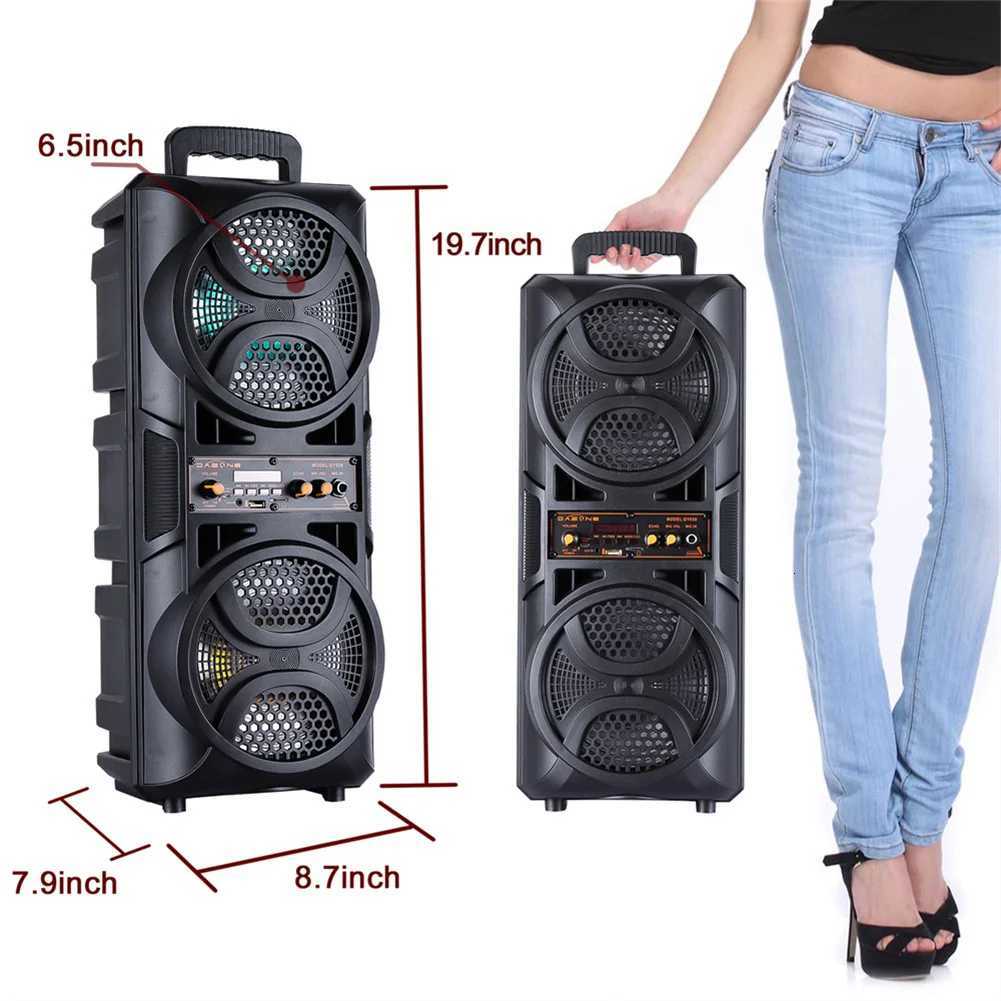 3000W Portable Speaker Subwoofer Heavy Bass Sound System Party DJ Karaoke Remote Microphone XJ250731