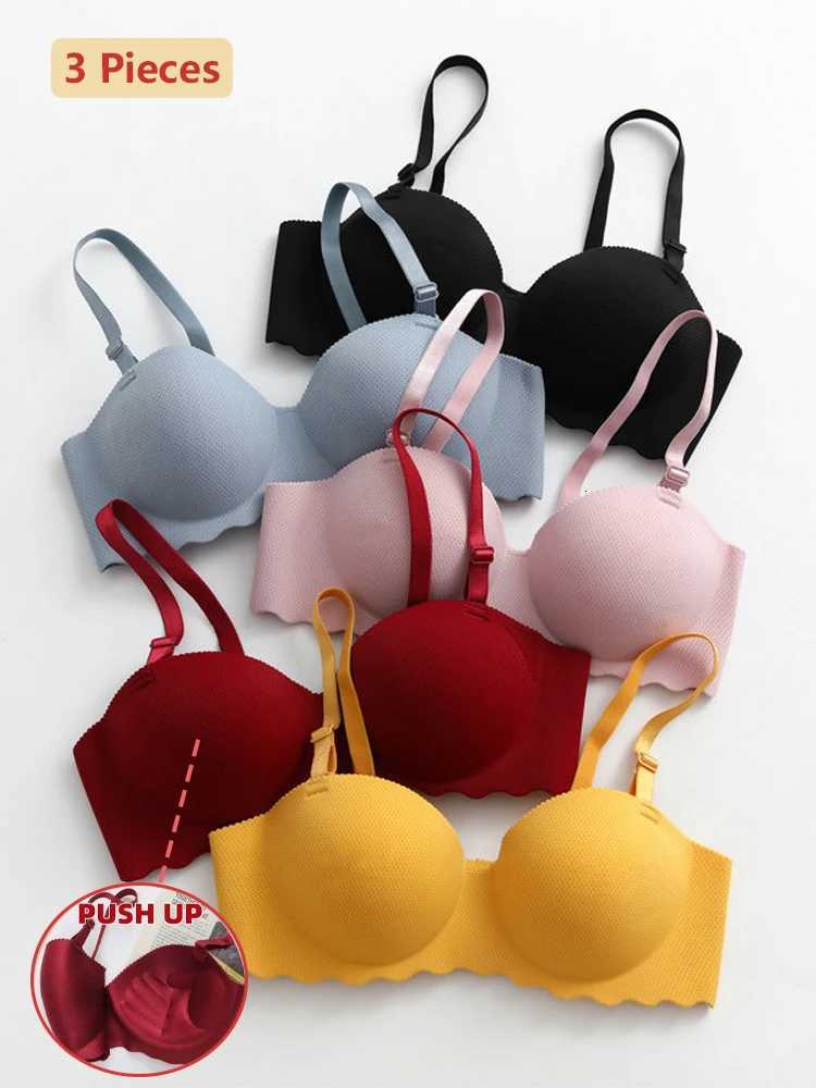 3PCS Women Push Up Backless Bras Sexy Wireless Solid Lingerie Female Detachable Straps Design For Party Wedding Gather Bralette Z250730