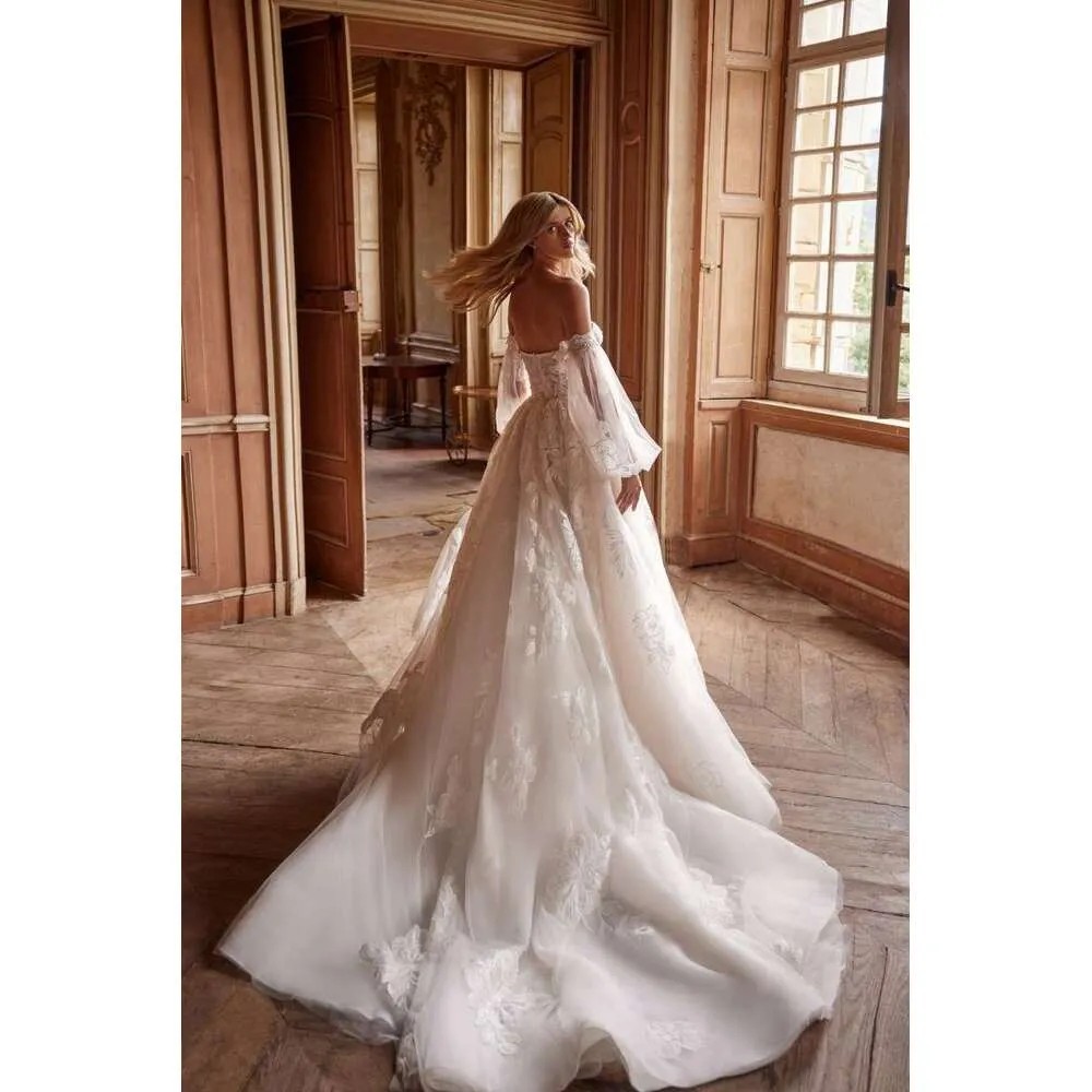 Sparkly Backless Princess Wedding Dress Sequins Pearls Bridal Ball Gowns Sweetheart Off Shoulder Custom Made Bride Dresses Vestido De Novia Plus Size